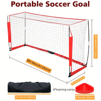 Cage de Foot Portable 6x4FT Robuste avec Cadre en Acier et Filet pour Jeux de Football dans le Jardin pour Enfants