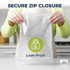 Gusseted Reclosable <b>Bags</b> 15x12x3 Clear Zip Top Food Storage Pack Of 50 - Product Image 3