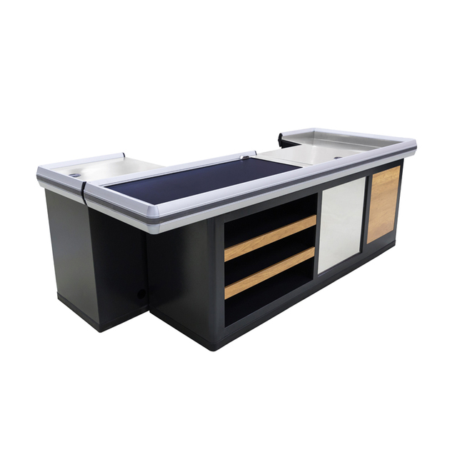Automatic Supermarket Checkout Counter With Conveyor Belt for Sale
