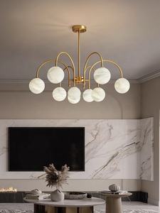 Nordique cuivre <span class=keywords><strong>haricot</strong></span> magique suspension lampe moderne simple créatif villa salon salle à manger ronde boule <span class=keywords><strong>d</strong></span>'albâtre lustre lumière - Product Image 5