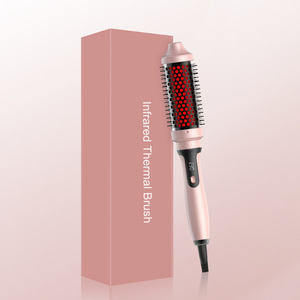 Nuevo Rizador de Pelo Iónico Eléctrico Rosa de Doble Voltaje con 1 Ajuste de Temperatura, Cepillo Térmico de Nylon Calentado para Uso Doméstico - Product Image 6