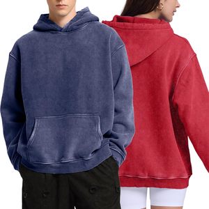 2025 2 Pack Unisex Heavyweight <b>Hoodie</b> Acid Wash Zipper-Up Vintage Style Oversized Distress Hoodies for <b>Men</b> Women Couples - Product Image 5