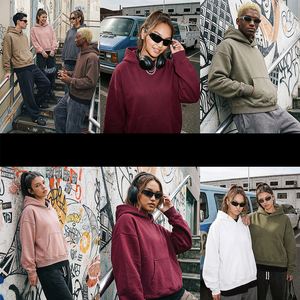 Hoodie unisexe personnalisé en molleton de coton épais, broderie en relief, coupe ample, court, style streetwear vintage, délavé à l'acide - Product Image 5