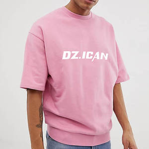 Camiseta de Verano Unisex 100% Algodón, Estilo Urbano, Hombros Caídos, Talla Grande, Camiseta de Alta Calidad, Gruesa, Lisa, para Hombre - Product Image 1