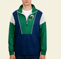Blouson bomber de basketball patchwork personnalisé, style années 90, pull-over sportif athlétique, coupe-vent, parka en nylon, demi-zip