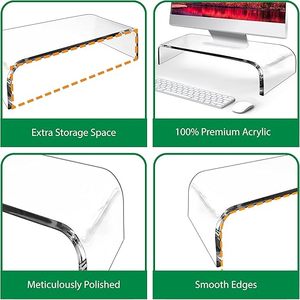Thêm lưu trữ rõ ràng <span class=keywords><strong>Acrylic</strong></span> màn hình đứng máy tính xách tay máy tính Riser mèo bàn phím bảo vệ tiết kiệm không gian thiết kế màn hình máy in - Product Image 4