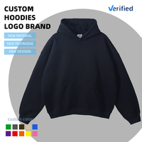 Sweat à capuche court 100 % coton de haute qualité, broderie logo personnalisée, molleton épais et ample, séchage rapide et respirant pour homme