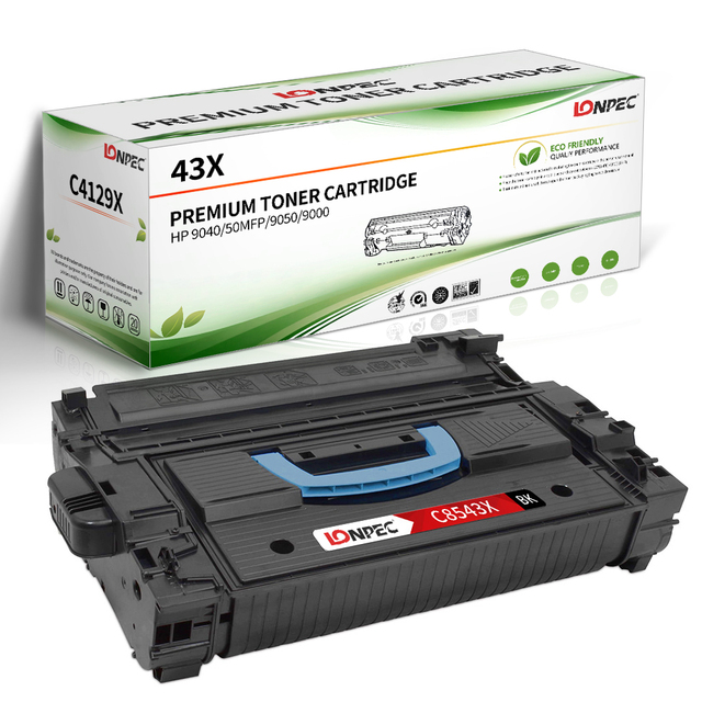 Lonpec Compatible Black 43X C8543X Toner Cartridge for HP 9040/50MFP/9050/9000 with 30000 Pages Yield and 24-Month Warranty