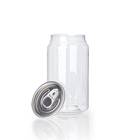 Canette en plastique transparente PET de haute qualité 250ml 330ml 500ml 550ml 650ml