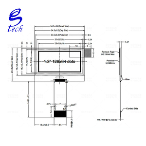 Écran OLED de 1,3 pouce, module LCM monochrome 128x64, interface SPI, connecteur de type LED - Product Image 3