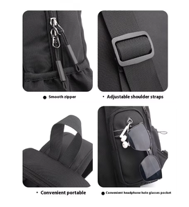 남성용 아웃도어 캐주얼 슬링백 다기능 남성용 체스트백 물병 포켓 포함 휴대용 방수 크로스바디 백 - Product Image 4