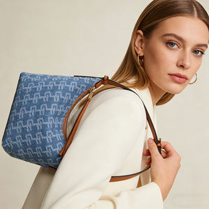 Bolso de Hombro Tipo Hobo de Mezclilla para Mujer, Bolso Casual con Cierre, Gran Capacidad, para Uso Diario, Logotipo Personalizado, Proveedor OEM - Product Image 1