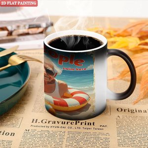 Taza de Café Mágica de Cerámica Negra Esmerilada de 11 oz con Foto Personalizada Sensible al Calor - Product Image 5