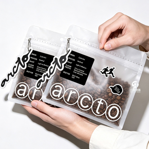 Custom Matte Coffee <b>Bean</b> Packaging <b>Bags</b> Laminated Plastic Eight Side Seal Pouches with Resealable Zipper Tear Notch Hang Hole fo - Product Image 3