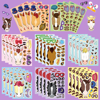 Jeu de Dessin Animé Parent-enfant Personnalisé Original Cheval Visage Swap Image Set Sticker pour Ordinateur Portable Bagages Décoration Sticker 8 Pièces