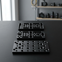 Plaque de montage multi-usages en alliage d'aluminium noir pour appareil photo reflex numérique, avec plusieurs trous, pour extension de caméra