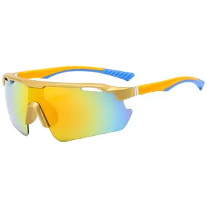 Lentes de Sol individuelle Sport-Sonnenbrille halbrahmen Farbfolie Outdoor-Radbrille winddicht Angeln Laufen-Sonnenbrille 2024