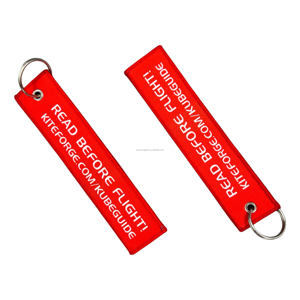 Venta al por mayor personalizado logotipo tejido etiqueta para llave textil y tela bordado personalizable personalizado bordado llavero - Product Image 1