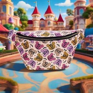 All Print Seamless Pattern Theme Park Magic Kingdom Belt Bag Jumbo Nylon Zipper Waterproof Mouse <b>Pumpkin</b> Halloween Waist Pack - Product Image 1