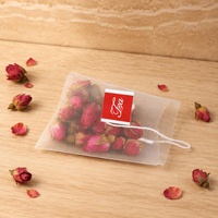 Sachets de thé pyramidaux en nylon jetables avec logo personnalisé, pour usage industriel, thermoscellables