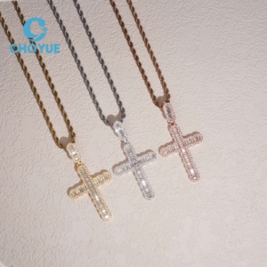 จี้โมอิสซาไนต์พร้อมส่ง เครื่องประดับเงินแท้ 925 ประดับเพชรโมอิสซาไนต์ทรงกากบาท สำหรับผู้ชายและผู้หญิง - Product Image 5