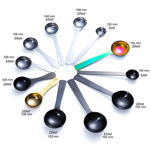 Cuchara medidora lista para enviar Acero inoxidable color negro en blanco 15ml - Product Image 3