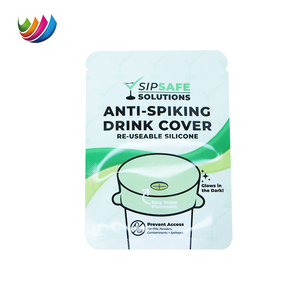 Emballage de boisson en plastique de feuille d'aluminium imprimée sur mesure de qualité alimentaire <span class=keywords><strong>Sac</strong></span> d'emballage avec couvercle de tasse en latex - Product Image 5