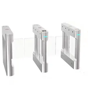 Automatic Steel Electronic Turnstile Secure Facial Recognition Waterproof Swing Barrier Gate