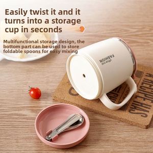 Mug à café élégant en acier inoxydable 304 de haute qualité pour femmes, tasse à eau de bureau, tasse à thé exquise avec couvercle et cuillère pour un usage quotidien - Product Image 3