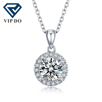 Collier pour femme en or 18 carats AU750 avec diamant de laboratoire D-FL-3EX, taille ronde/poire/émeraude, serti griffe, personnalisable OEM/ODM