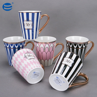 Service de table en porcelaine de haute qualité, bleu et rose, vente en gros, style nordique européen, vaisselle et assiettes de luxe, service de table de restaurant