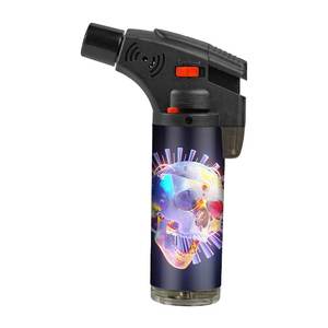 Novedad de 2022, venta al por mayor, logotipos geniales, recarga a prueba de viento, barbacoa, antorcha de chorro, encendedores inclinados personalizados para cigarrillos - Product Image 5