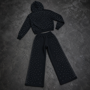Ensemble sweat-shirt et jogging en coton 100% avec logo en strass, design personnalisé, imprimé décontracté d'automne, grandes tailles, sweats à capuche pour hommes - Product Image 4