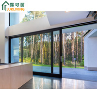 Porte coulissante en aluminium de double vitrage de grande vue de Lukliving et fenêtres pour des maisons