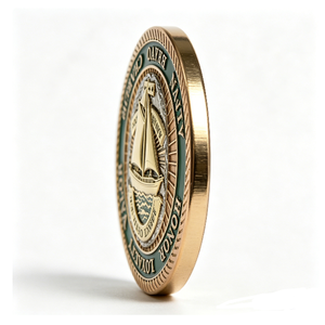 Custom 3D Relief Naval Sailboat Challenge Coin Zinc Alloy with Enamelling UV Printing Graduation Commemorative Coin - Product Image 4