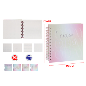 สมุดโน้ตเกลียว A5สี่เหลี่ยมขนาด120หน้าและรูปแบบต่างๆปกอ่อนหรือปกแข็ง B5สำหรับใช้ในโรงเรียนหรือสำนักงาน - Product Image 1