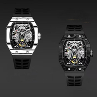 Montre mécanique de luxe pour homme, mouvement tourbillon volant, boîtier en acier inoxydable, résistante à l'eau 30m, haute qualité, 25mm