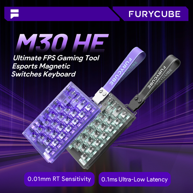 FURYCUBE M30HE High Performance Single-HandedMagnetic Switch Keyboard RGB 29 Keys Rapid Trigger Gamer Gaming Wired Keyboard