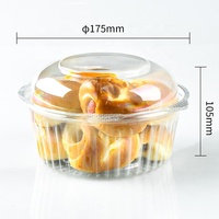 Boîte à dessert ronde jetable en PET de 32 oz, boîte à pâtisserie en plastique transparente, contenants de stockage pour biscuits et pâtisseries