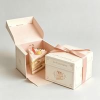 Boîte à gâteau carrée personnalisée avec logo, écologique, recyclable, en carton alimentaire