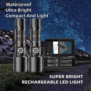 Linterna Táctica LED Recargable de Alta Luminosidad, Súper Brillante, Pequeña y Potente, con Función de Memoria, 6 Modos, Regalos para Hombres - Product Image 2