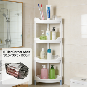 Cesta Esquinera de Plástico Blanca de 4 Niveles con Recubrimiento en Polvo, Multiusos para Almacenamiento y Organización de Frutas, Disponible en Almacén de EE. UU. - Product Image 6