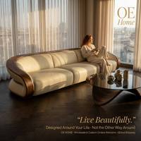 Ensemble de canapés modulaires de luxe modernes de haute qualité pour le bureau, la décoration d'hôtels/villas, rembourrés en cuir et bois