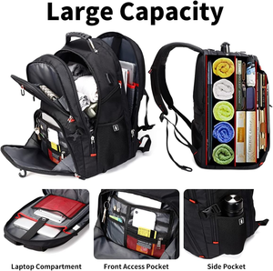 Organizing Waterproof <strong>Backpack</strong> Trendy Anti Theft School Bags for Men USB Charging College Laptop School Bags for Teenagers - Product Image 6