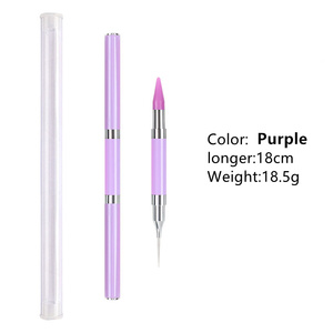 Destly New Double <span class=keywords><strong>Head</strong></span> Nail Art Pen Colorido Acrílico Mango Rainbow <span class=keywords><strong>Diamond</strong></span> Crayones Liner Hair Shape Dotting Pen para Nail Art - Product Image 3