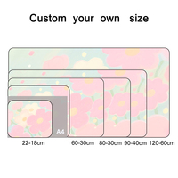 Tapis de Souris Gaming XXL Rose à Motif Floral de Dessin Animé, Base en Caoutchouc Inodore, Bordure Sur-ourlée, Vente en Gros OEM