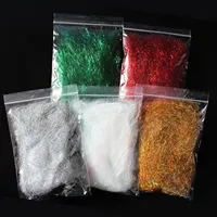 5 couleurs 4 pouces 10cm 4 g/paquet holographique glace Dub mouche attachant des matériaux de doublage fibres scintillantes synthétiques aile de glace pour la truite saumon