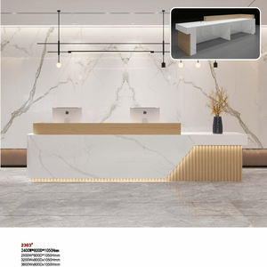 Recepción de luz LED <span class=keywords><strong>Estetica</strong></span>, recepción blanca y dorada, escritorio de recepción para pago y mostrador frontal minorista - Product Image 3