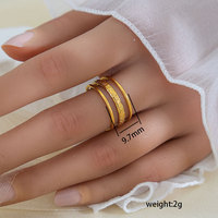 Amerikanischer Beliebter Minimalistischer Mode-Ring aus Edelstahl mit Herzform, Trendiger 18K Vergoldeter Personalisierter Damenring