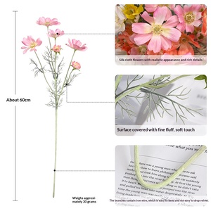 Fleurs artificielles pour décoration intérieure et mariage, style pastoral, Gerbera, Chrysanthème, <span class=keywords><strong>Cosmos</strong></span>, Marguerite, pour extérieur, directement de l'usine - Product Image 4